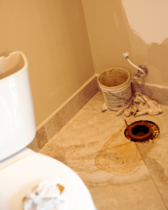 Broken flange ready for properly sized replacement