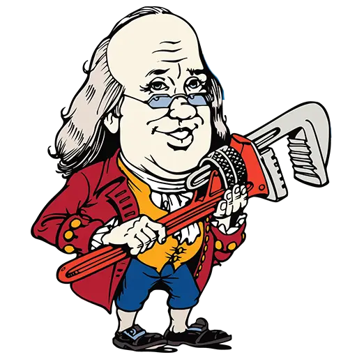 Benjamin Franklin Plumbing Mascot Logo