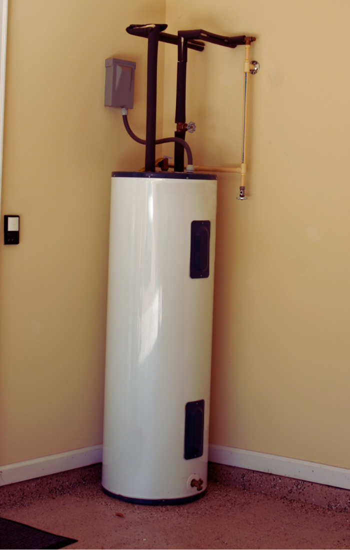 White hot water heater